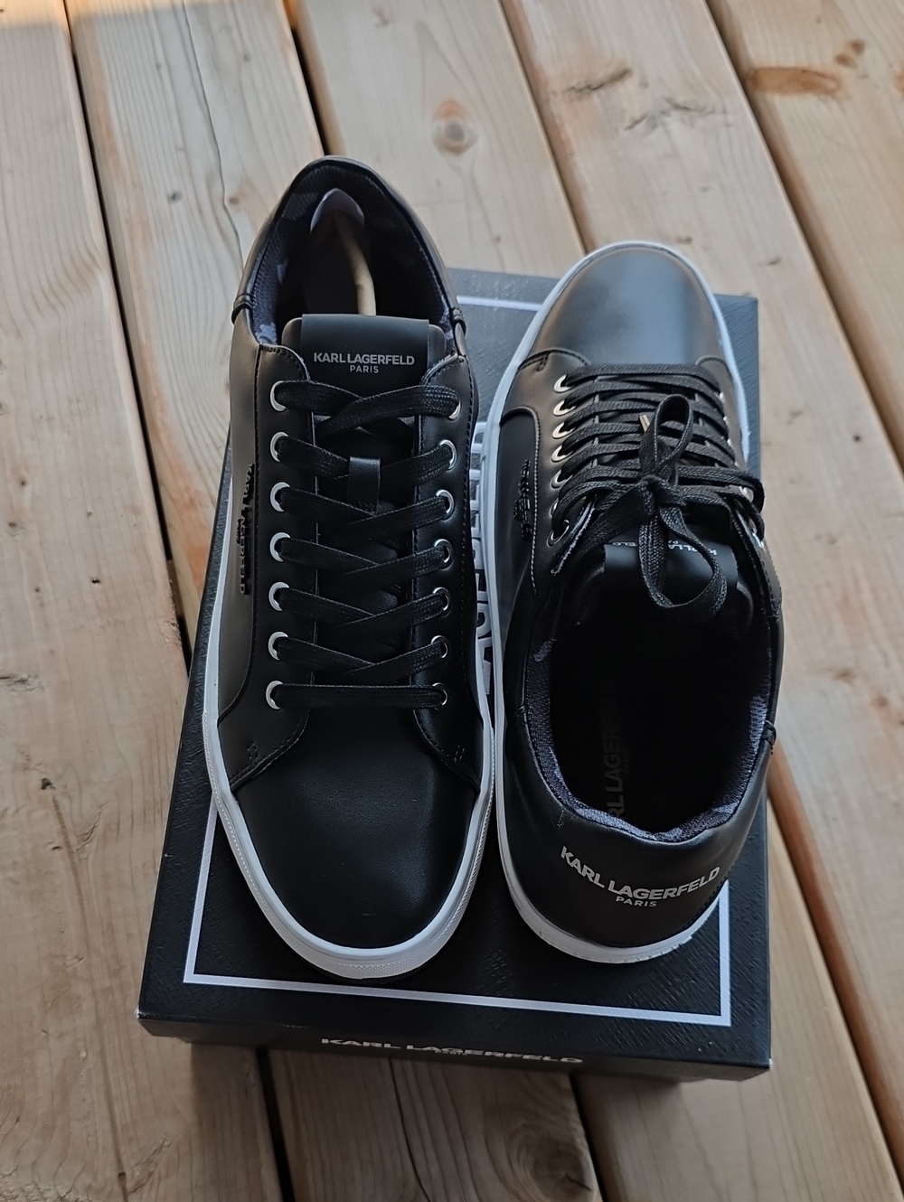 Karl Lagerfeld Black and White Low-Top Sneakers